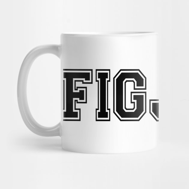 "FIGJAM" in black college sports jersey font - Aussie slang FTW by PlanetSnark